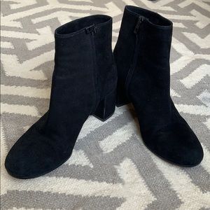 Vince black suede booties